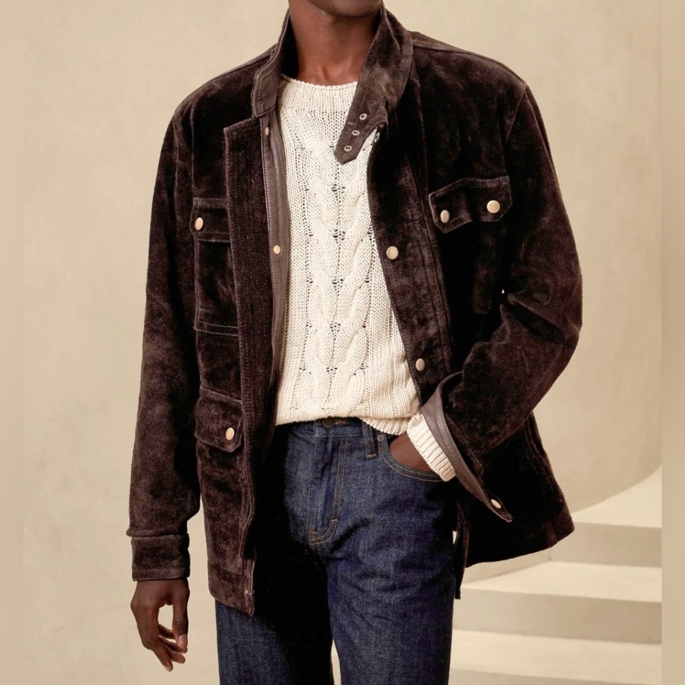 Banana Republic Heritage Dark Brown Suede Field Jacket